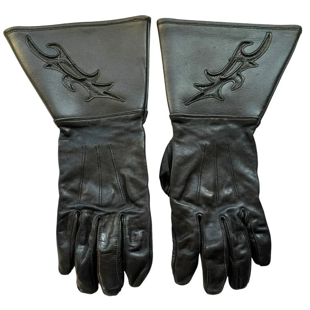Harley Davidson Womens Motorcycle Gauntlet Black Leather Gloves Size Large Moto